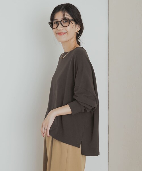 URBAN RESEARCH DOORS(アーバンリサーチドアーズ)の「ネルベア天竺ワイドプルオーバー(Tシャツ/カットソー・レディース・GRAY/PINK/BROWN・M)」の17枚目の写真