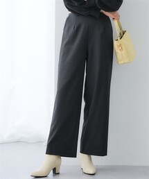 nissen | 【あったか裏起毛】ウール調ストレッチワイドパンツ（しわになりにくい・保温性）<大きいサイズ有>(パンツ)