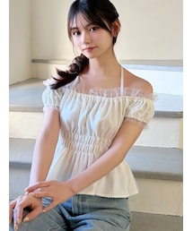 RESEXXY | シャーリングチュールトップス(その他トップス)