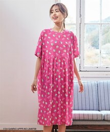 nissen | 大きいサイズ　キャラクタープリント５分袖パイルワンピース(ワンピース)