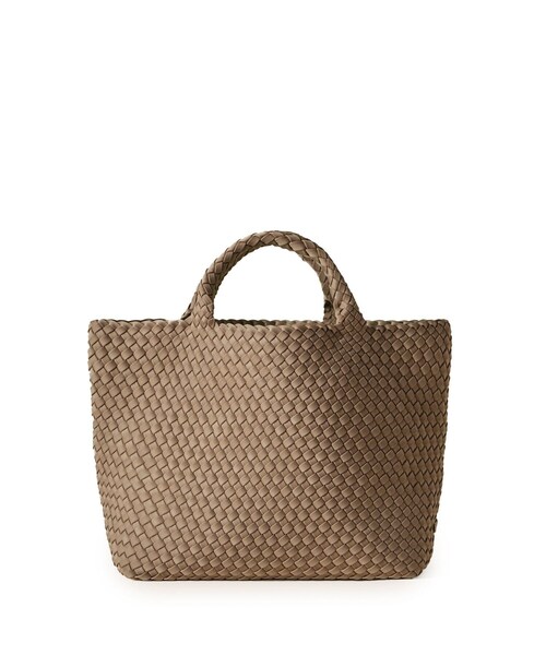ADAM ET ROPE'(アダムエロペ)の「【NAGHEDI(ナゲディ)】ST BARTHS medium TOTE(core)(トートバッグ・レディース・ダークブラウン/ライトグレー/キャメル・F)」の1枚目の写真