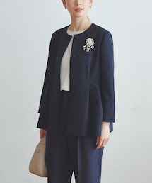 URBAN RESEARCH | ノーカラーペプラムジャケット(ノーカラージャケット)