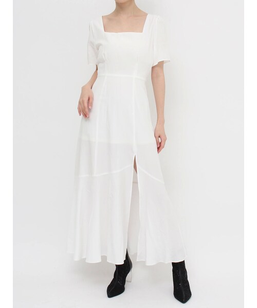 EVRIS（エヴリス）の「バックオープンロングワンピース（ワンピース・レディース・ホワイト/グレー/ブラック/ピンク・F）」の2枚目の写真