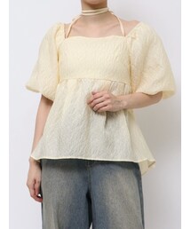 CALNAMUR | 2WAY LAYERED TAPE RIBBON TULLE(シャツ/ブラウス)