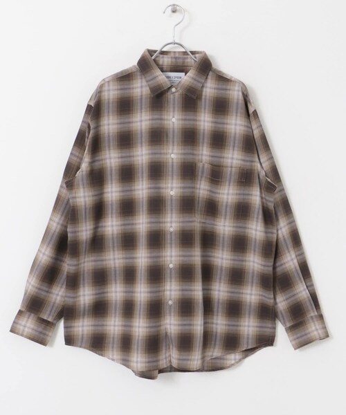 URBAN RESEARCH DOORS（アーバンリサーチドアーズ）の「FORK&SPOON　コットンウールチェックシャツ（シャツ/ブラウス・メンズ・BROWN/GRAY・4/5）」の9枚目の写真