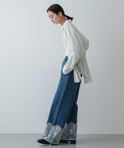 SENSE OF PLACE by URBAN RESEARCH（センスオブプレイスバイアーバンリサーチ）の「レースドッキングデニムパンツ（その他パンツ・レディース・L.INDIGO/GRAY・S/M）」の19枚目の写真