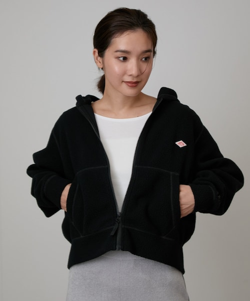 NERGY(ナージー)の「DANTON #DT-C0363 POL_ZIP PARKA(パーカー・レディース・ブラック/キナリ・M)」の15枚目の写真