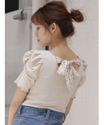 dazzlin | ボートメローバックリボン半袖TOPS(Tシャツ/カットソー)