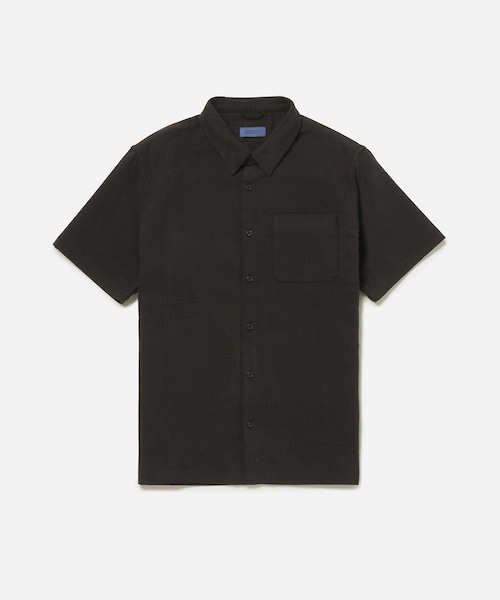 Saturdays NYC（サタデーズ ニューヨークシティ ）の「Bruce Double Layer Crinkle Short Sleeve Shirt（シャツ/ブラウス・メンズ・ブラック/オフホワイト・L/M/S/XL/XS）」の11枚目の写真