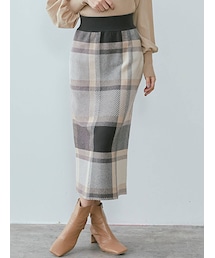 LAGUNAMOON | ワイドチェックニットタイトスカート(スカート)