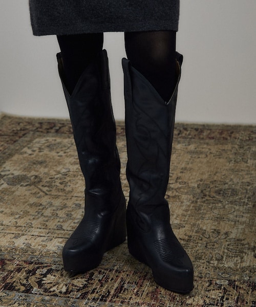 ADAM ET ROPE'(アダムエロペ)の「【J'aDoRe・店舗限定】【TANAKA(タナカ)】WESTERN LONG BOOTS(ブーツ・レディース・ブラック・23.5/24.5/25.5)」の22枚目の写真