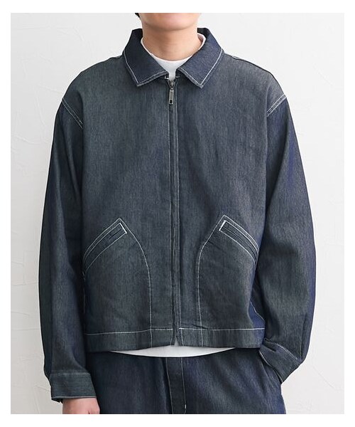 nissen（ニッセン）の「メッシュデニムブルゾン　CAPTAIN STAG（キャプテンスタッグ）（ジャケット/アウター・メンズ・ブラック/ネイビー・M/L/LL）」の6枚目の写真