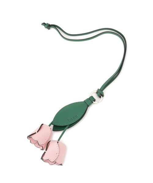 ROPE'（ロペ）の「【teau・牛革】panier tulip ring charm（キー/バッグチャーム・ネックレス）（チャーム・レディース・ブラック/グレー/キャメル/ピンク/イエロー・F）」の12枚目の写真