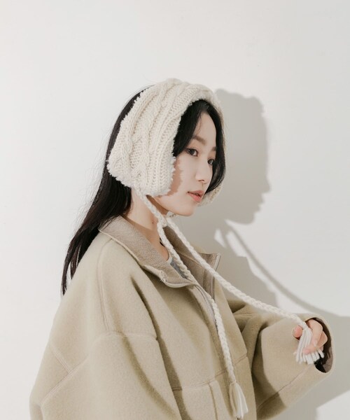 SMELLY（スメリー）の「ケーブルコンビイヤーマフ（イヤーマフ・レディース・IVO/BEG・-）」の6枚目の写真