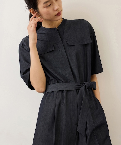 ROPE'(ロペ)の「デニムライクオールインワン/イージーケア(つなぎ/オールインワン・レディース・ネイビー・F)」の4枚目の写真