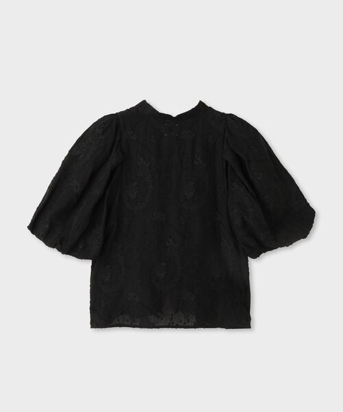 ROPE'(ロペ)の「【一部店舗限定】【REALM(レルム)】JACQUARD PUFF SLEEVE BLOUSE|袖ボリュームブラウス 26SS(シャツ/ブラウス・レディース・ブラック/ホワイト・38)」の4枚目の写真