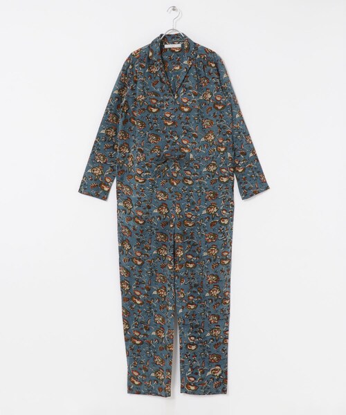 URBAN RESEARCH DOORS（アーバンリサーチドアーズ）の「ARCHI　BLOCK PRINT ALL IN ONE（つなぎ/オールインワン・レディース・NATURAL/BLUE・S）」の6枚目の写真