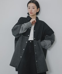 KBF | パッチワークBIGデニムシャツ(シャツ/ブラウス)