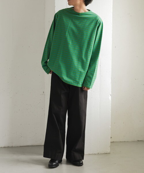 URBAN RESEARCH DOORS(アーバンリサーチドアーズ)の「FORK&SPOON ボートネックボーダー(Tシャツ/カットソー・メンズ・BRN×PNK/GRN×TUQ/YEL×PPL・4/5)」の21枚目の写真