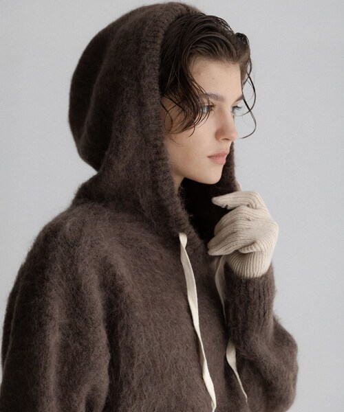 URBAN RESEARCH Sonny Label（アーバンリサーチサニーレーベル）の「フーディシャギーニットプルオーバー（ニット/セーター・レディース・グレー/ブラウン/ネイビー・Free）」の16枚目の写真