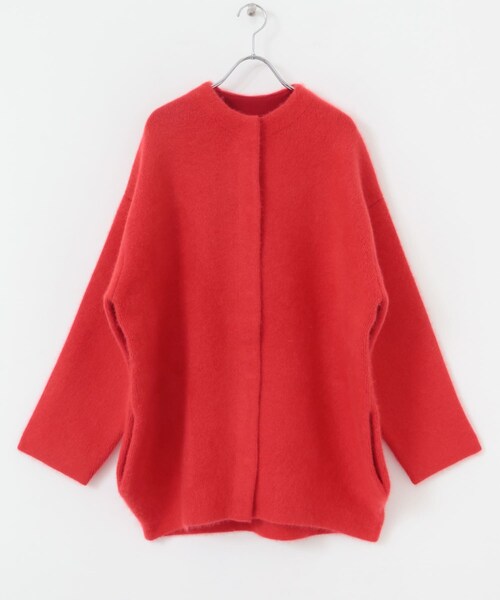 URBAN RESEARCH ROSSO（アーバンリサーチロッソ）の「ELENDEEK　CN RACCOON MIX WCD（カーディガン/ボレロ・レディース・IVY/LGRY/RED/MINT/BEG・1/2）」の9枚目の写真