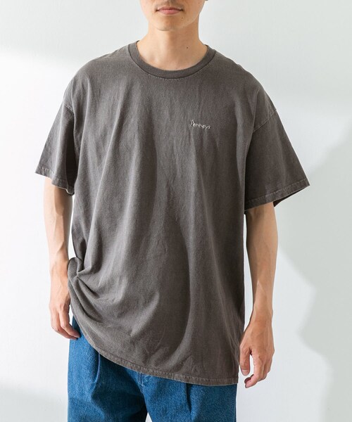 URBAN RESEARCH Sonny Label（アーバンリサーチサニーレーベル）の「『別注』PENNEYS×Sonny Label　ピグメントショートスリーブTシャツ（Tシャツ/カットソー・メンズ・ネイビー/オフ/ブルー/ブラウン/ブラック/レッド・one）」の12枚目の写真