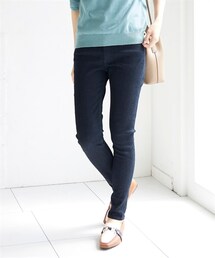 nissen | 大きいサイズストレッチサスティナブルデニムスキニーパンツ（ゆったり太もも）（選べる２レングス）(デニムパンツ)