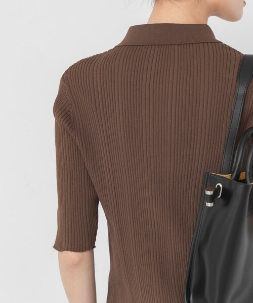 URBAN RESEARCH(アーバンリサーチ)の「ランダムリブポロ衿ニット(ポロシャツ・レディース・IVORY/BROWN/BRN BORDER/BRD BORDER・Free)」の22枚目の写真