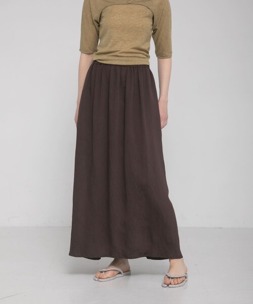 LAATO（ラート）の「drape  skirt（スカート・レディース・チョコレート/ザラメ・Free）」の6枚目の写真