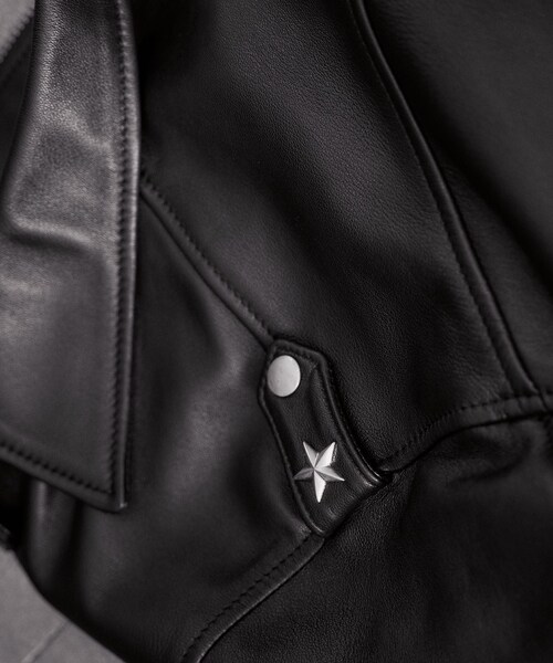 ADAM ET ROPE'(アダムエロペ)の「《別注》【Schott×MARKAWARE/ショット×マーカウェア】EX ONESTAR MW(ライダースジャケット・メンズ・ブラック・1/2/3)」の7枚目の写真