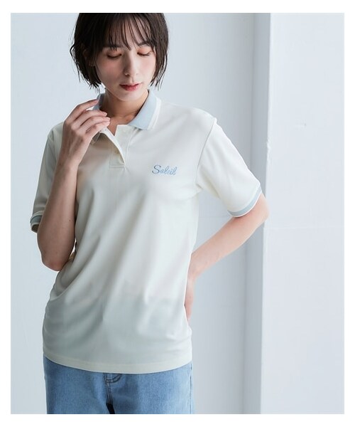 nissen（ニッセン）の「リブ衿刺しゅうポロシャツ（UVカット・吸汗速乾）＜大きいサイズ有＞（スポーツグッズ・メンズ・オフホワイト/ネイビー/サックス/イエロー※いつか色追加・S/M/L/LL/3L/4L/5L/6L）」の16枚目の写真
