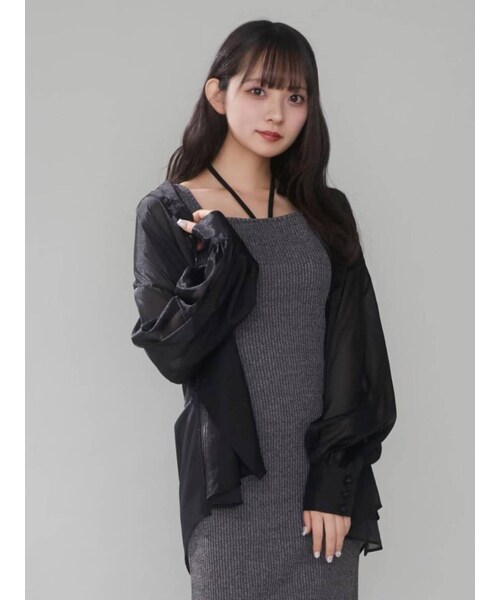 EATME（イートミー）の「フリルオーバーシャツ（シャツ/ブラウス・レディース・グレー/ブラック/イエロー・F）」の5枚目の写真