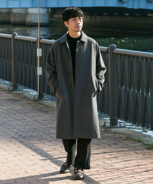 URBAN RESEARCH ROSSO(アーバンリサーチロッソ)の「スーパー100 オーバーバルマカンコート(ステンカラーコート・メンズ・CHARCOAL/NAVY/BLACK・M/L)」の21枚目の写真