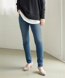 nissen | 【蓄熱・保温】ストレッチニットデニムスキニーパンツ(選べる太もも)(選べる2レングス)(パンツ)