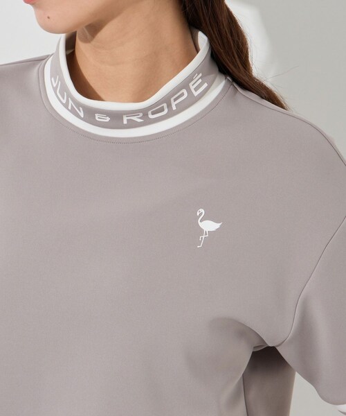 ROPE'（ロペ）の「ダンボールニット5分袖配色プルオーバー/セットアップ対応・UV・接触冷感（Tシャツ/カットソー・レディース・ブラウン/モスグリーン/サックス・L/M/S）」の19枚目の写真