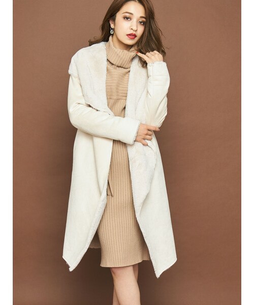 RESEXXY（リゼクシー）の「フェイクムートンコート（ムートンコート・レディース・ブラック/ピンク/ブラウン/ベージュ・F）」の6枚目の写真