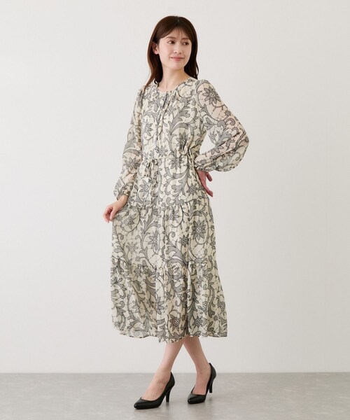 Jayro（ジャイロ）の「花柄長袖ワンピース（ワンピース・レディース・ブラック系/ホワイト系・F）」の15枚目の写真