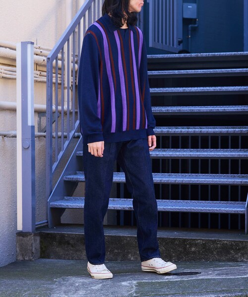 ADAM ET ROPE'（アダムエロペ）の「【THE INOUE BROTHERS… together with WILD LIFE TAILOR】polo knit（ニット/セーター・メンズ・ネイビー・L/M/XL）」の11枚目の写真