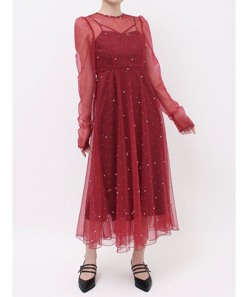 EATME（イートミー）の「ビジューチュールワンピース（ドレス・レディース・アイボリー/ブラック/レッド・S/M）」の14枚目の写真