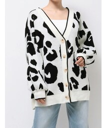 GYDA | GレオパードLOOSEニットカーディガン(カーディガン/ボレロ)