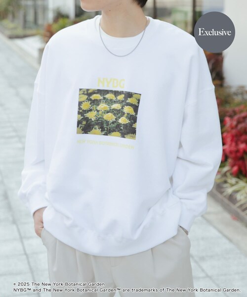 SENSE OF PLACE by URBAN RESEARCH（センスオブプレイスバイアーバンリサーチ）の「NYBG　クルーネックルーズスウェットB（スウェット・メンズ・BLUE/WHITE/BLACK・M/L）」の5枚目の写真