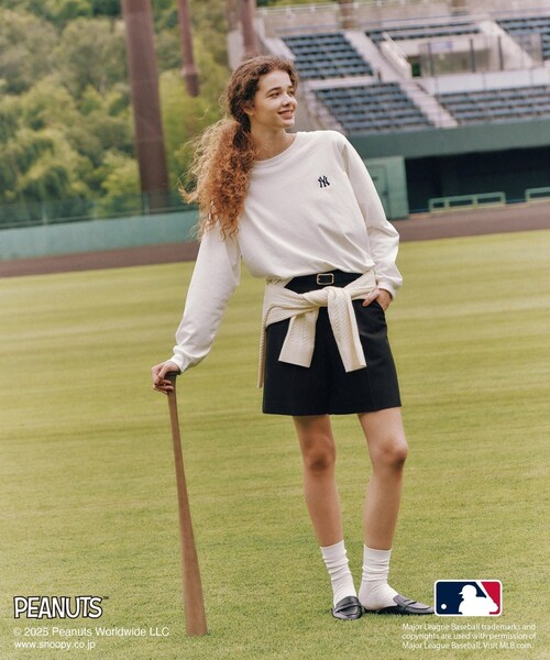 ROPE' PICNIC（ロペピクニック）の「【PEANUTS×MLB COLLECTION by ROPE' PICNIC】ロングスリーブTee（Tシャツ/カットソー・レディース・ホワイト/ホワイト系/ベージュ・F）」の7枚目の写真