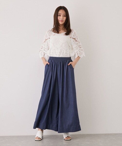 Jayro(ジャイロ)の「スラブデニムロングワイドパンツ(デニムパンツ・レディース・ブラック/チャコール/ネイビー/ブルー系・M)」の22枚目の写真