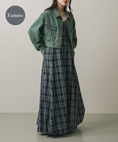 SENSE OF PLACE by URBAN RESEARCH（センスオブプレイスバイアーバンリサーチ）の「『別注』Lee101×SENSE OF PLACE　JACKET（デニムジャケット・レディース・BROWN/GREEN・FREE）」の4枚目の写真