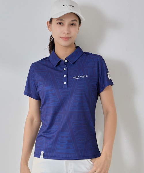 ROPE'（ロペ）の「ペナント柄PT半袖ポロ（ポロシャツ・レディース・グレー/ネイビー/イエロー・L/M/S）」の18枚目の写真