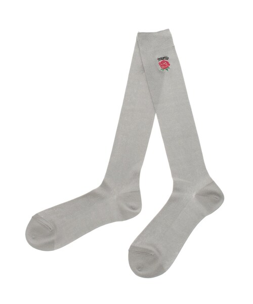 jouetie（ジュエティ）の「jouetie×靴下屋刺繍ラメリブハイソック（その他雑貨・レディース・グレー・F）」の3枚目の写真