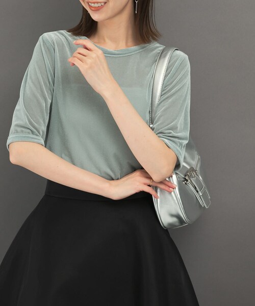 URBAN RESEARCH ROSSO（アーバンリサーチロッソ）の「シアーベロアTシャツ（Tシャツ/カットソー・レディース・MINT/GREIGE/CORAL・FREE）」の21枚目の写真