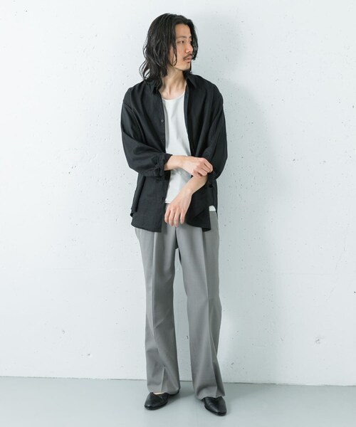 URBAN RESEARCH（アーバンリサーチ）の「LINEN REGULAR SHIRTS（シャツ/ブラウス・メンズ・BLACK/BEIGE/NAVY/SAX・M/L）」の15枚目の写真