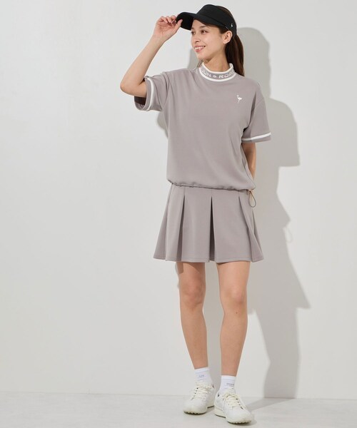 ROPE'（ロペ）の「ダンボールニット5分袖配色プルオーバー/セットアップ対応・UV・接触冷感（Tシャツ/カットソー・レディース・ブラウン/モスグリーン/サックス・L/M/S）」の15枚目の写真