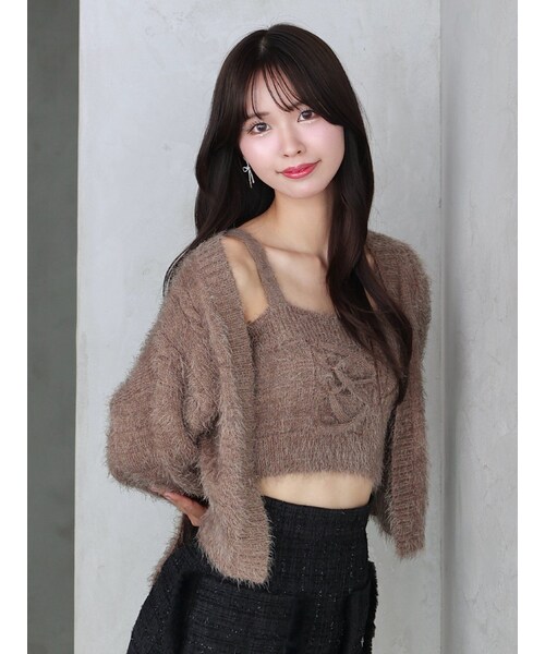 EATME（イートミー）の「ニットキャミ&カーディガンセット（その他トップス・レディース・ブラック/ピンク/ブラウン・F）」の5枚目の写真